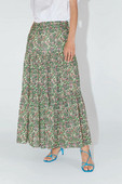 Fusta lunga lata cu talie elastica cu imprimeu floral