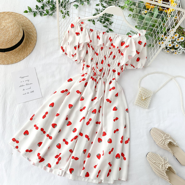 Rochie moderna de dama cu umerii goi in alb si elastic