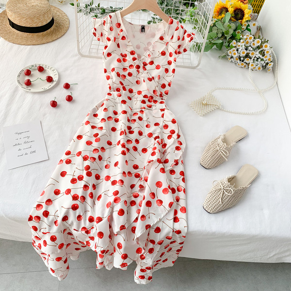 Rochie moderna de dama cu decolteu in V