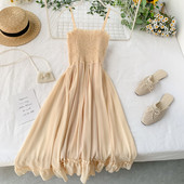 Модерна дамска рокля с ластик в няколко цвята