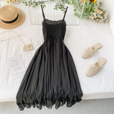 Модерна дамска рокля с ластик в няколко цвята