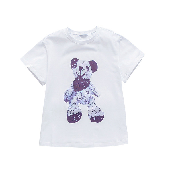 Tricou casual pentru copii cu aplicatie si maneci scurte in alb si verde