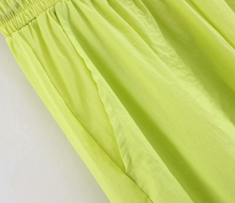 Pantaloni sport de dama cu elastic in talie si glezne de culoare galbena