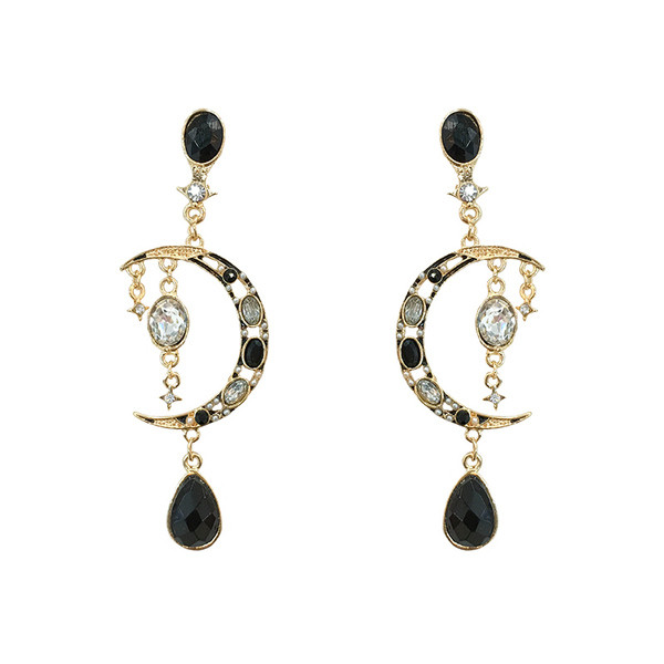 Cercei eleganti de dama cu pietre in negru