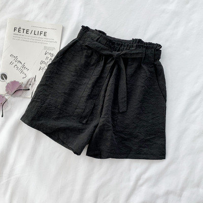 Női magas derekú rövidnadrág fekete és szürke színben