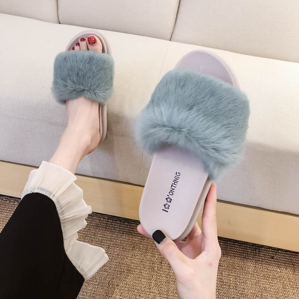 Papuci casual de dama cu puf si talpa plata in mai multe culori
