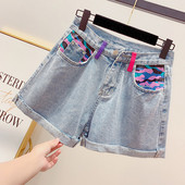 Pantaloni scurți de damă cu talie înaltă