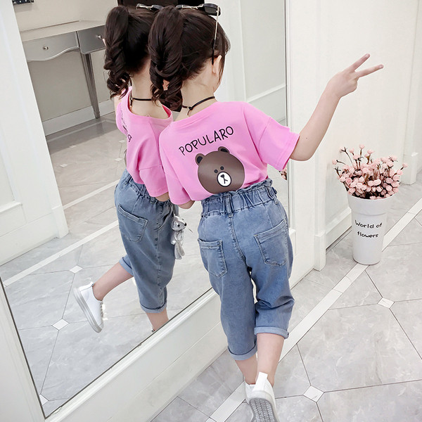 Tricou pentru copii modern cu aplicație și mâneci scurte în trei culori