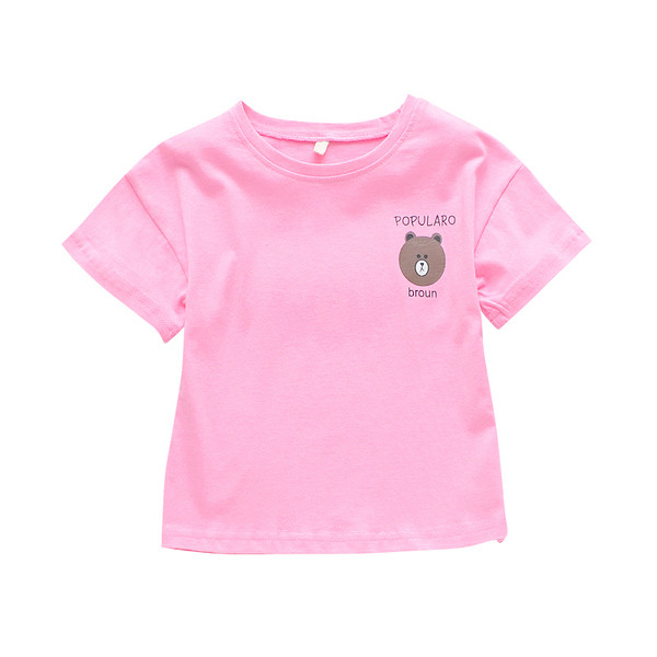 Tricou pentru copii modern cu aplicație și mâneci scurte în trei culori