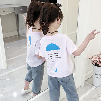Ежедневна детска тениска за момичета-в два цвята