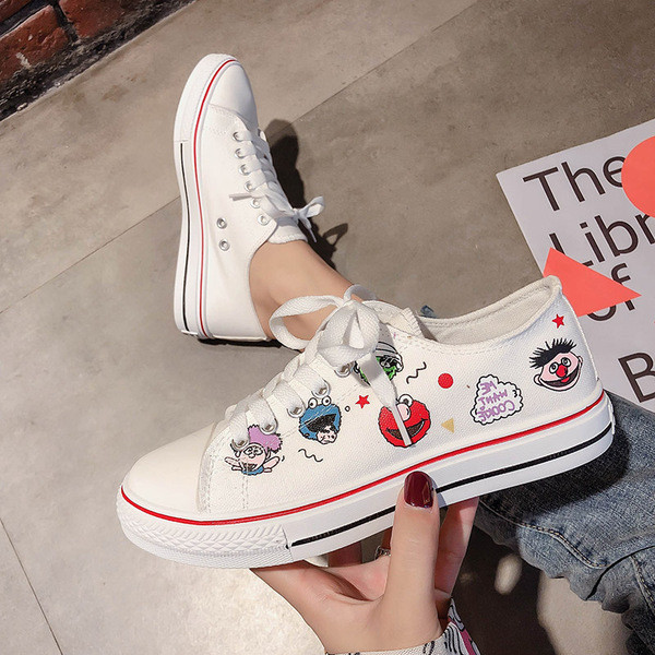 Tenisi casual dama cu aplicatie colorata si cravate in trei culori