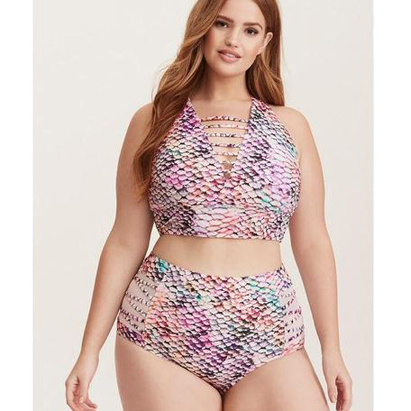 Costum de baie color model mare până la 4XL