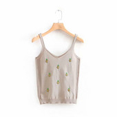 Дамски потник от тънко плетиво с бродерия ананас 