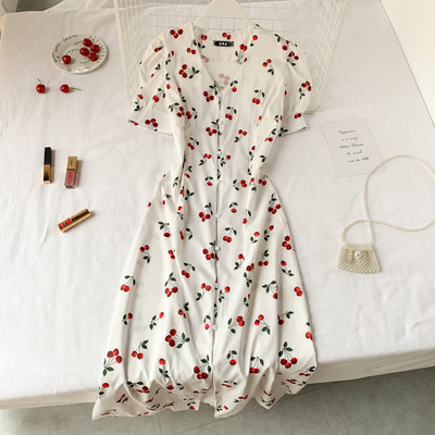 Ежедневна дамска дълга рокля в жълт цвят и къс ръкав