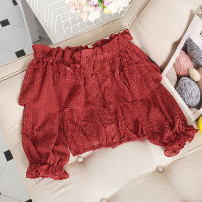 Bluză de damă modernă cu mâneci căzute în mai multe culori de puncte