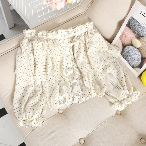 Bluză de damă modernă cu mâneci căzute în mai multe culori de puncte