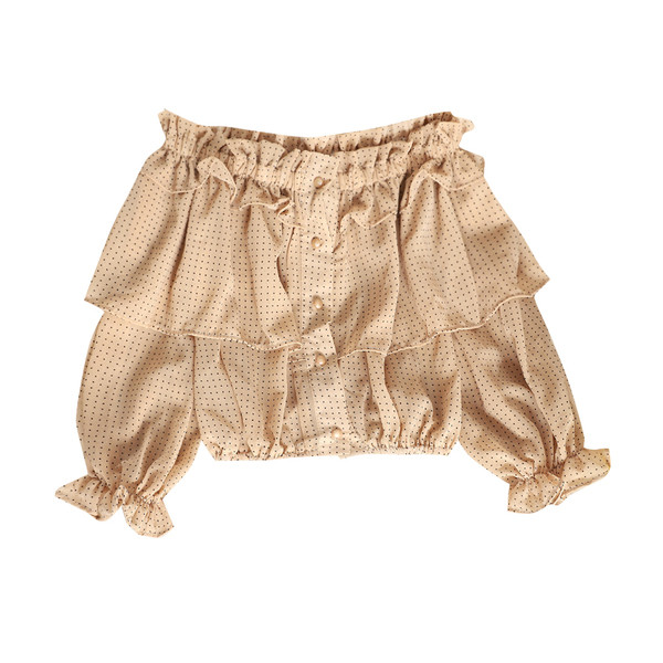 Bluză de damă modernă cu mâneci căzute în mai multe culori de puncte