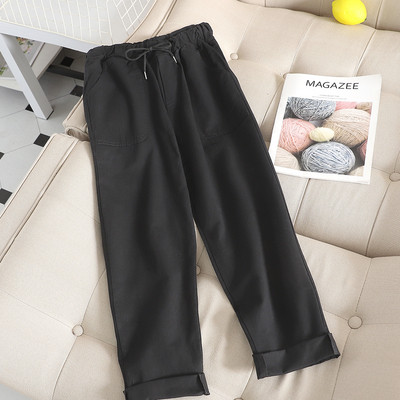 Ежедневен дамски панталон с еластична талия и джобове в няколко цвята