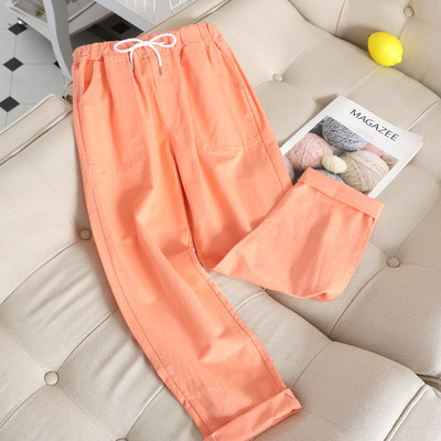 Ежедневен дамски панталон с еластична талия и джобове в няколко цвята