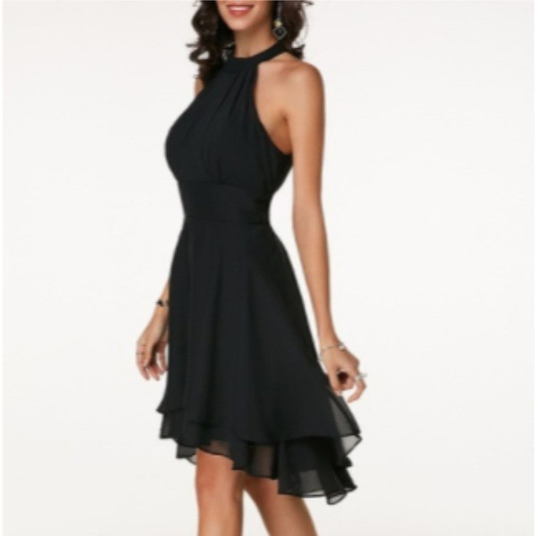 Ежедневна дамска рокля с голи рамене в три цвята асиметричен модел