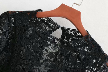 Rochie eleganta neagra cu dantela si fund plisat