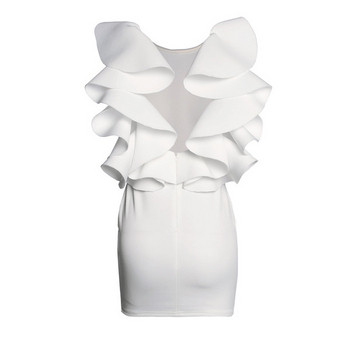 Rochie scurtă elegantă de damă în alb