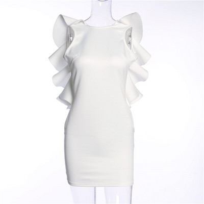 Rochie scurtă elegantă de damă în alb