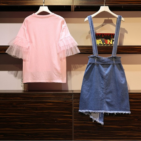 Set elegant de dama din doua parti cu broderie si panglica