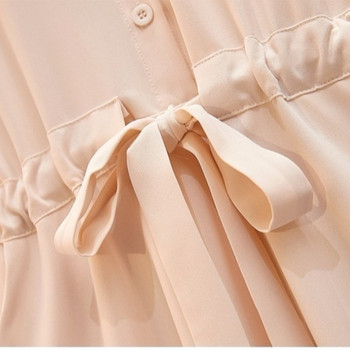 Rochie casual de dama cu maneci scurte si cravate in trei culori