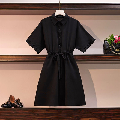 Rochie casual de dama cu maneci scurte si cravate in trei culori