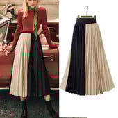 Fusta lungă plisată de damă modernă cu talie înaltă