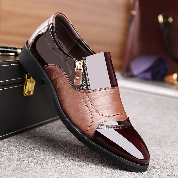 Pantofi formali pentru barbati cu fermoar in doua culori