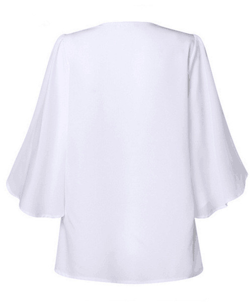 Bluză casual de damă în trei culori cu broderie și mâneci lotus