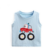 Maiou zilnic pentru copii de culoare albastră cu aplicație-pentru băieți