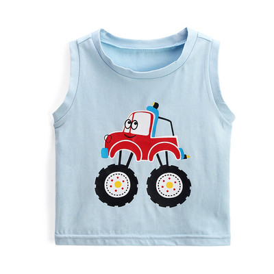 Maiou zilnic pentru copii de culoare albastră cu aplicație-pentru băieți