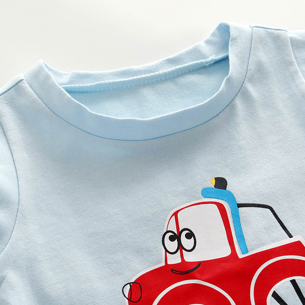 Maiou zilnic pentru copii de culoare albastră cu aplicație-pentru băieți