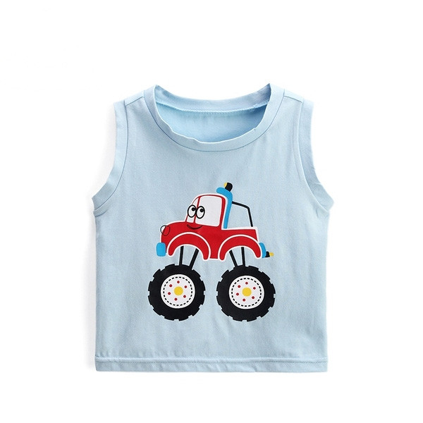 Maiou zilnic pentru copii de culoare albastră cu aplicație-pentru băieți