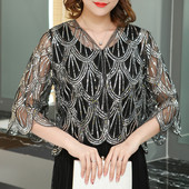 Vesta de dama eleganta cu paiete in trei culori