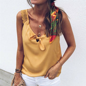 Maiou de damă de zi cu zi cu legături și bretele largi în trei culori