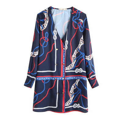 Jachetă modernă de damă cu mâneci lungi și model în două piept cu model