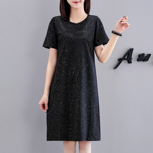 Rochie de dama in negru cu efect stralucitor si marimi pana la 5XL