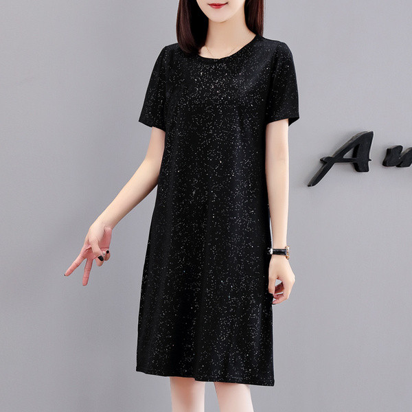 Rochie de dama in negru cu efect stralucitor si marimi pana la 5XL