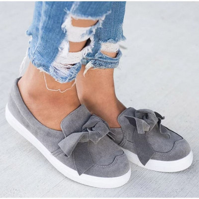 Pantofi casual dama cu talpa plate si panglica in trei culori