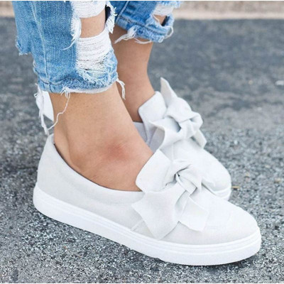 Pantofi casual dama cu talpa plate si panglica in trei culori