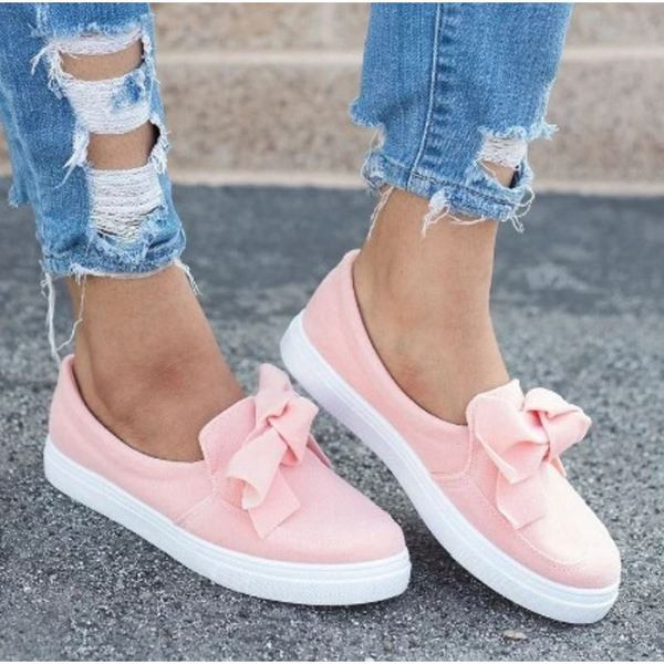 Pantofi casual dama cu talpa plate si panglica in trei culori