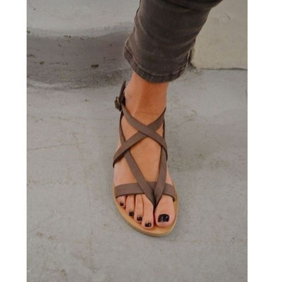 Sandale casual dama cu talpa plate in albastru, negru si bej