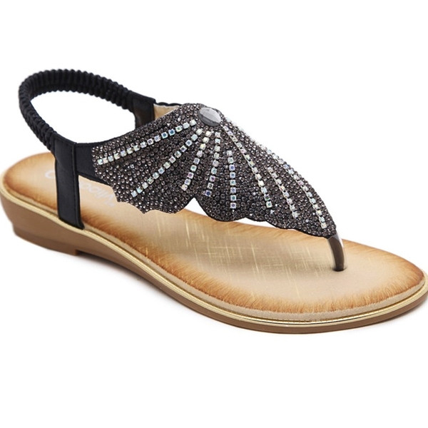 Sandale casual dama cu pietre in doua culori