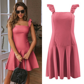 Rochie casual de dama in mai multe culori cu bretele late