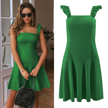 Rochie casual de dama in mai multe culori cu bretele late