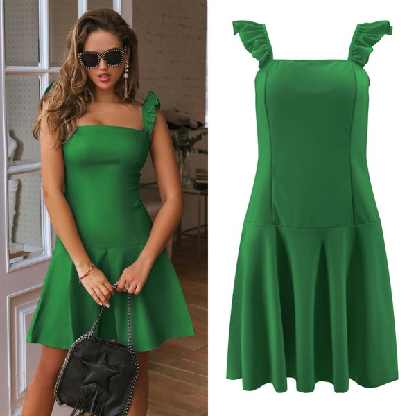 Rochie casual de dama in mai multe culori cu bretele late